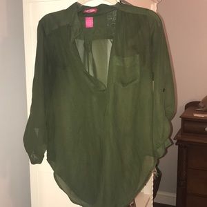 Sheer army green tunic